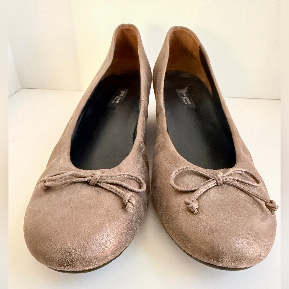Paul Green Leather Wedge Ballerinas, Sz 9.5